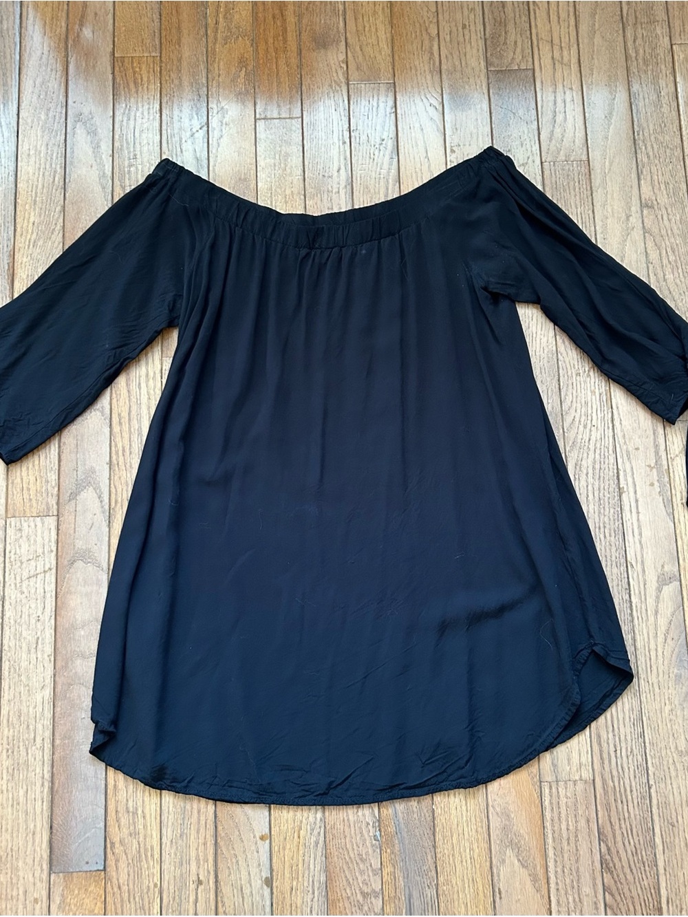 Ella Black Off-the-Shoulder Tunic Top